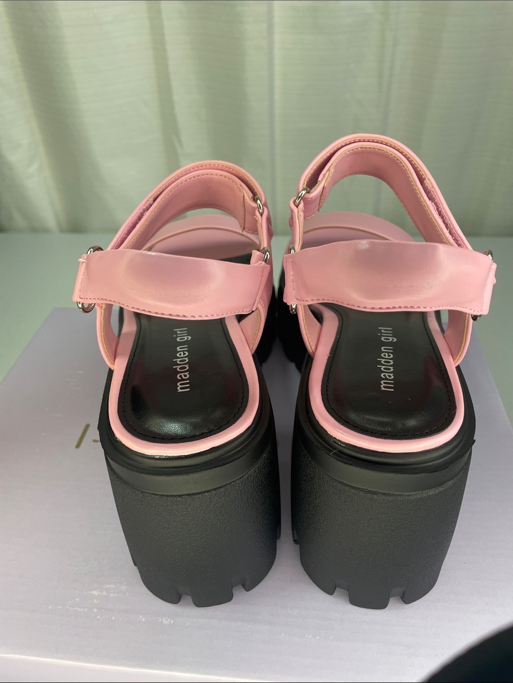 Madden Girl Pink Platform Lug Sandals - Picture 6 of 6